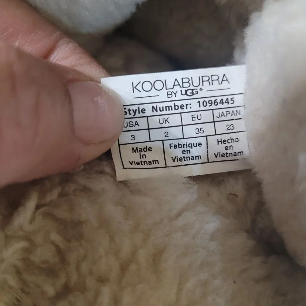 Koolaburra By UGG Girls Youth Short Suede Shearling‎ Boots Size 3 Tan 1096445